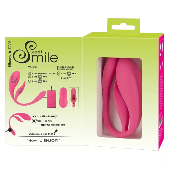 SMILE - vibračné vajíčko na diaľkové ovládanie - akumulátorové - ružové