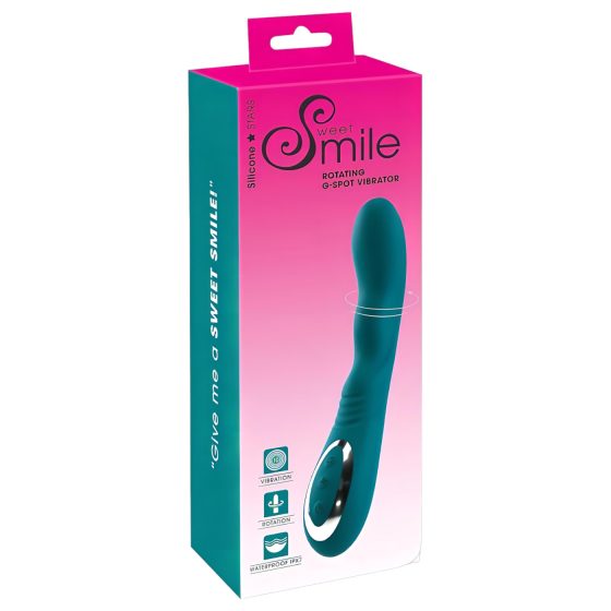 SMILE - nabíjateľný, vodotesný rotačný G-bod vibrátor (zelený)