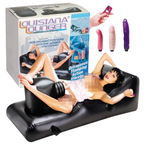 Louisiana Lounger - sex stroj s vibrátorom - čierny
