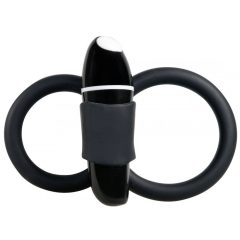   SWEET SMILE Skill - vibračný krúžok na penis a semenníky (čierny)
