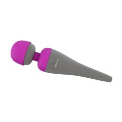   PalmPower masážny vibrátor s výmeniteľnou hlavicou (sivo-ružový)