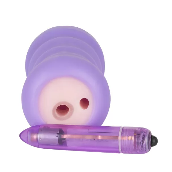 You2Toys - realistická vagína s vibráciou - prírodná/fialová