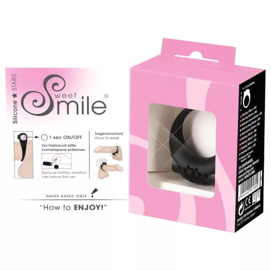 SMILE - vibračný erekčný krúžok - čierny