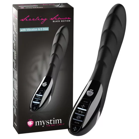 mystim Sizzling Simon - elektro stimulátor vibrátor - čierny