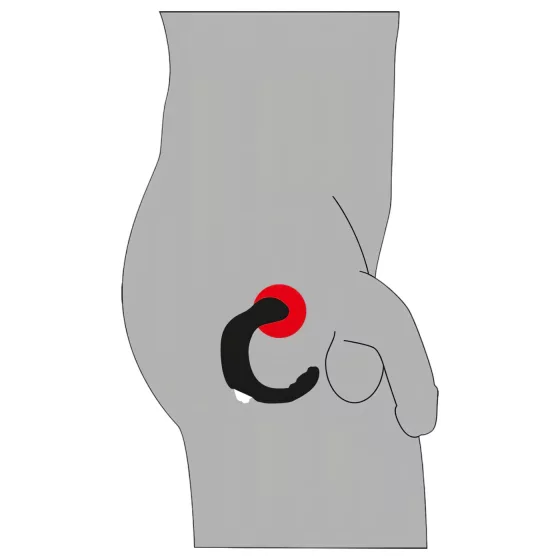 Rebel - vibračný masér prostaty - zahnutý - čierny