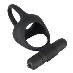  Black Velvet - vibračný krúžok na penis a semenníky (čierny)