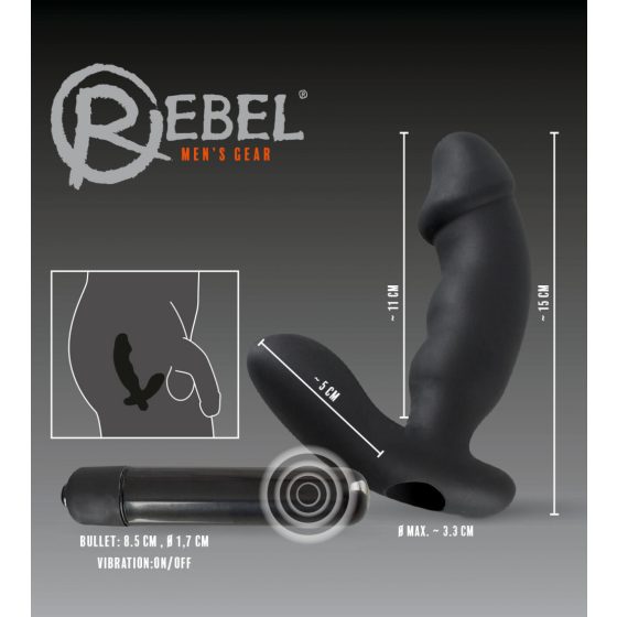 Rebel - Penilný vibrátor na prostatu (čierny)