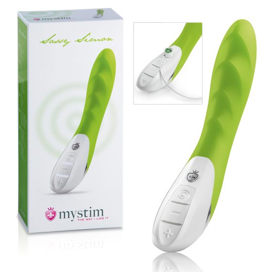 mystim Sassy Simon - 2-motorový vibrátor (zelený)
