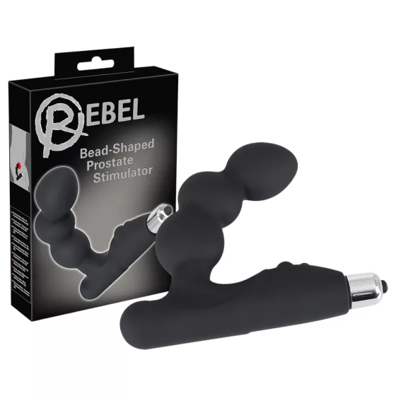 Rebel - vibrátor na prostatu s guľôčkami - čierny