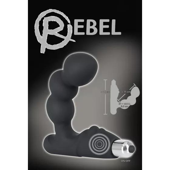 Rebel - vibrátor na prostatu s guľôčkami - čierny
