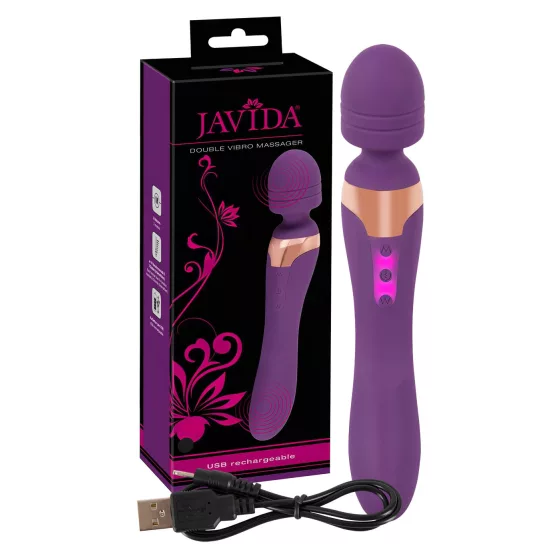 Javida Double - vibrátor s masážou - fialový