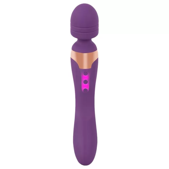 Javida Double - vibrátor s masážou - fialový
