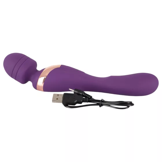 Javida Double - vibrátor s masážou - fialový