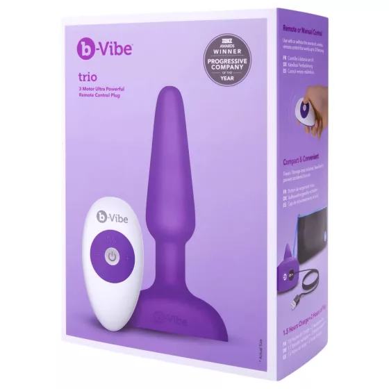 b-Vibe trio - 3-motorový análny vibrátor (fialový)