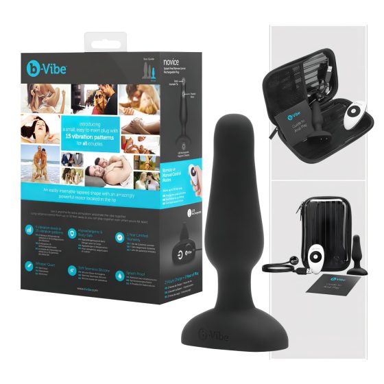 b-Vibe Novice - štartovný análny vibrátor (čierny)
