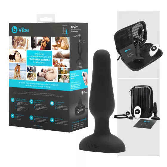 b-Vibe Novice - análny vibrátor pre začiatočníkov - čierny