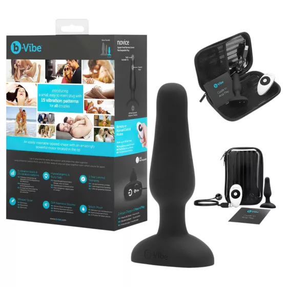 b-Vibe Novice - análny vibrátor pre začiatočníkov - čierny