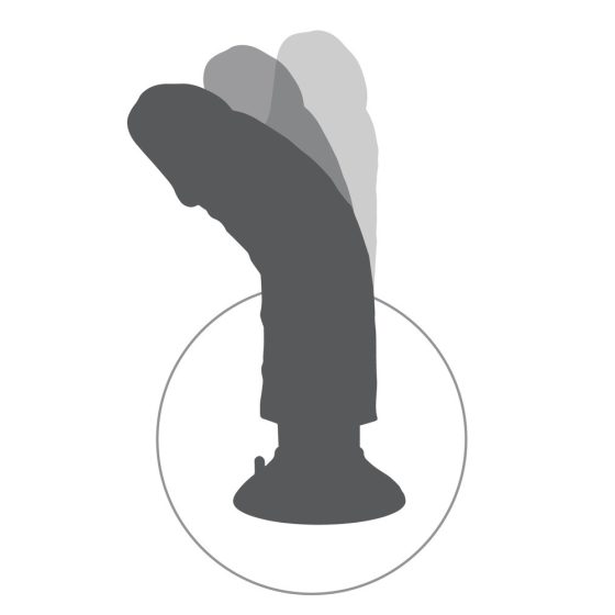 King Cock 9 - ohybný vibrátor s prísavkou (23 cm) - natur