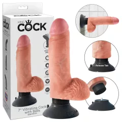   King Cock - vibrátor s prísavkou - 18 cm - realistický natúr