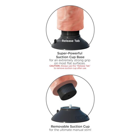King Cock 7 prísavný vibrátor (18 cm) - prírodný