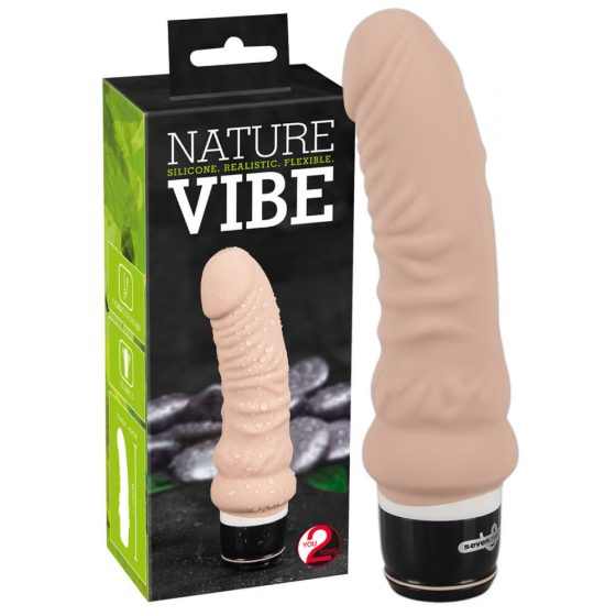 You2Toys Nature Vibe - silikónový vibrátor 13,8cm (telová farba)