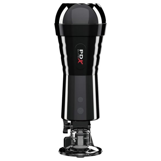 PDX Cock Compressor - sanie a vibračný vaginálny masturbátor (čierny)