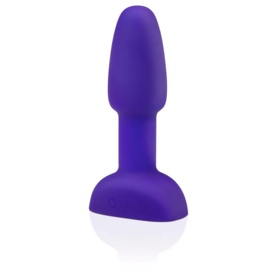 b-Vibe Rimming - Rotujúci análny vibrátor s perličkami (fialový)