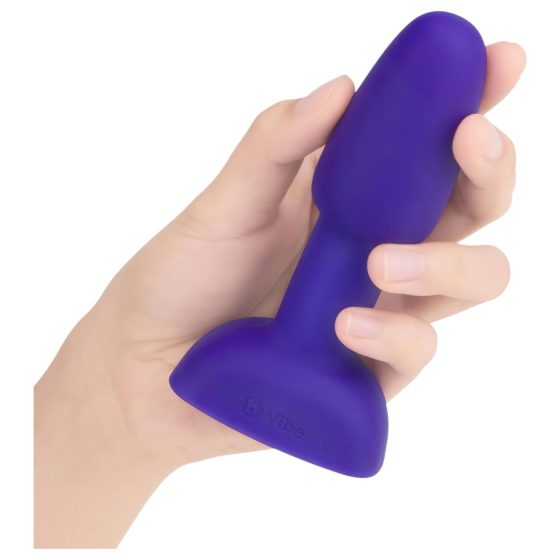 b-Vibe Rimming - Rotujúci análny vibrátor s perličkami (fialový)
