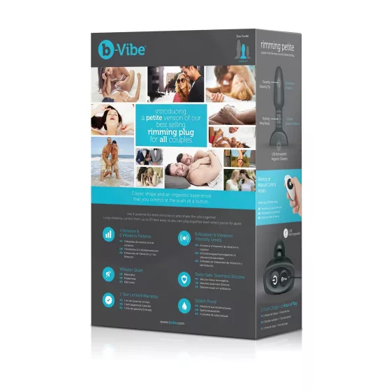 b-Vibe Rimming - análny vibrátor s rotujúcimi guličkami - čierny