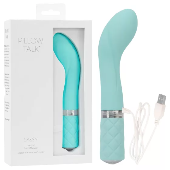 Pillow Talk Sassy - vibrátor na bod G - nabíjateľný - tyrkysový