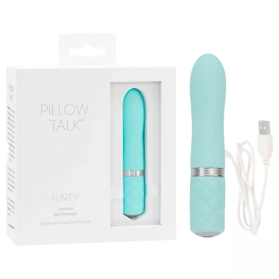 Pillow Talk Flirty - vibrátor na batériu - tyčový - tyrkysový