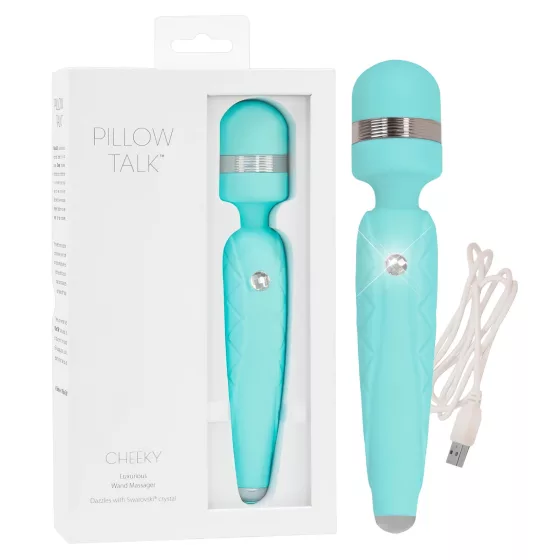 Pillow Talk Cheeky Wand - vibrátor na masáže - dobíjací - tyrkysový