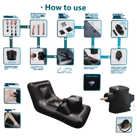 Dark Magic - batériová sex mašina s posteľou (čierna)