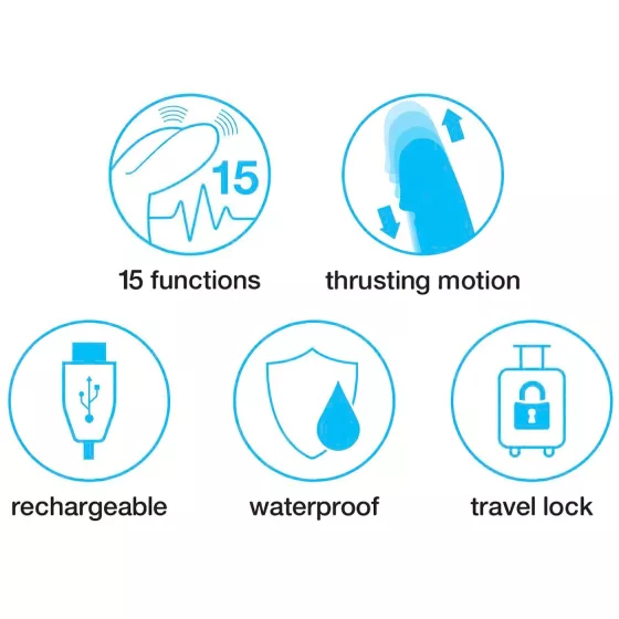 Happyrabbit Thrusting - vibračný masturbátor s pohyblivým klitoris stimulátorom