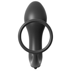   analfantasy ass-gasm vibrator - análny vibrátor s krúžkom na penis (čierny)