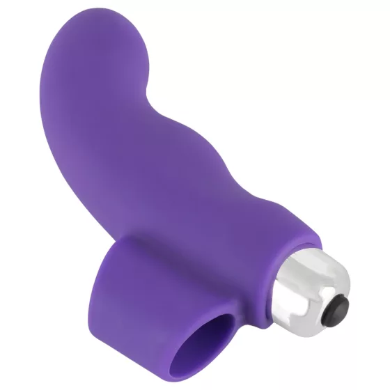 SMILE - mini vibrátor na prst - vlnitý tvar - silikón - fialový