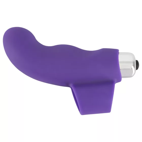 SMILE - mini vibrátor na prst - vlnitý tvar - silikón - fialový