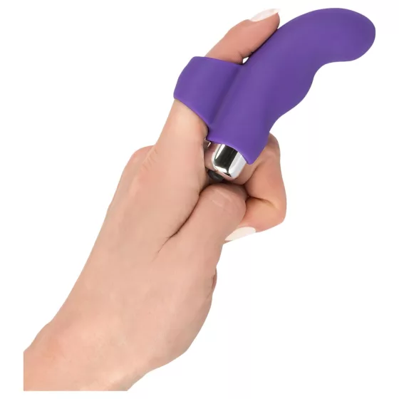 SMILE - mini vibrátor na prst - vlnitý tvar - silikón - fialový