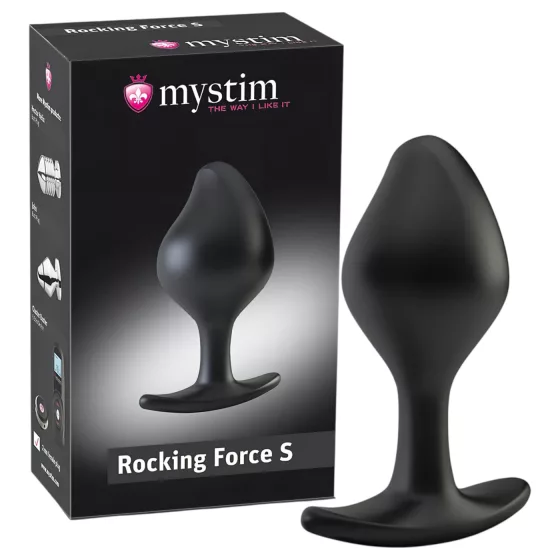 mystim Rocking Force S - elektro análny kolík - malý (čierny)
