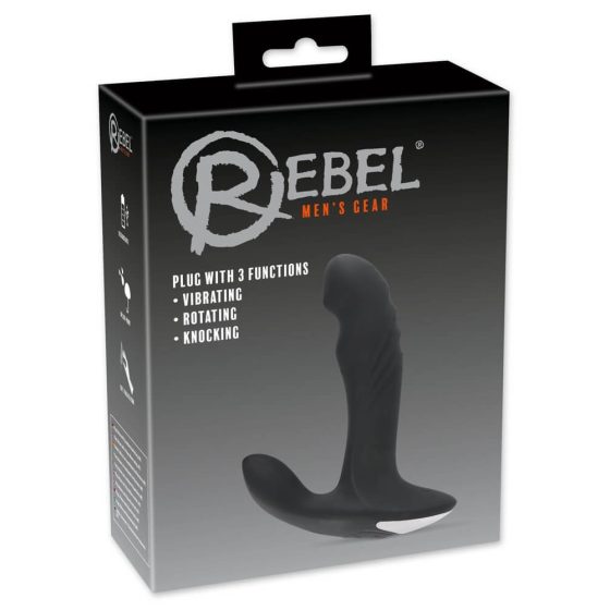 Rebel - nabíjací rotačný stimultáror prostaty (čierny)