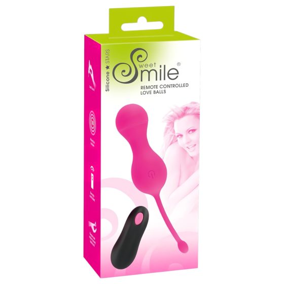 SMILE Love Balls - akumulátorové, rádiové vibračné vajíčko (ružové)