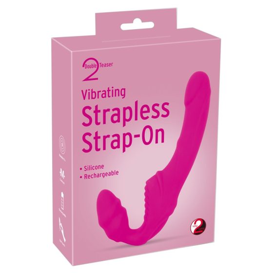 You2Toys Vibrating Strapless Strap-On - pripínací vibrátor bez upevňovacieho pásu (ružový)