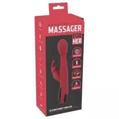   You2Toys Massager - posuvno‑rotačný, ohrievací vibrátor na bod G (červený)