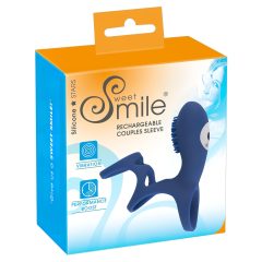   SMILE Couple - akumulátorový vibračný krúžok na penis (modrý)