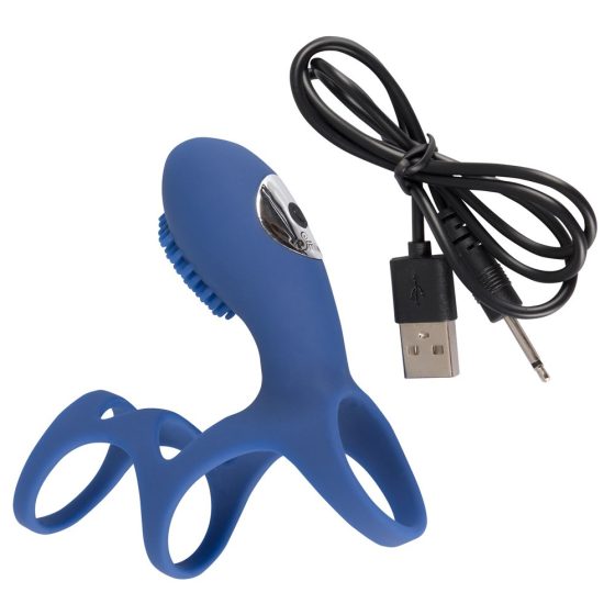 SMILE Couple - nabíjacia vibračná manžeta na penis (modrá)