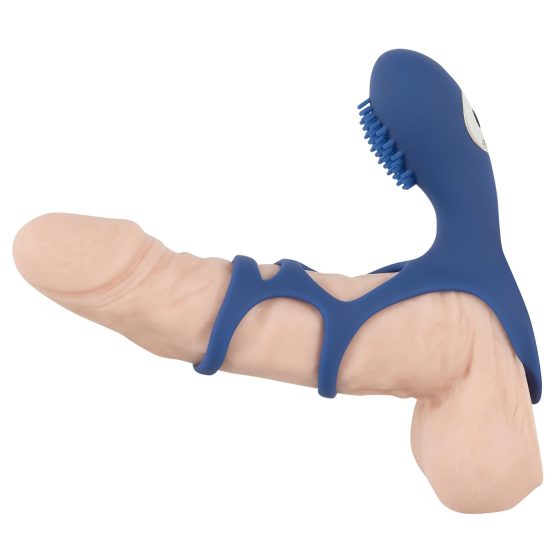 SMILE Couple - akumulátorový vibračný krúžok na penis (modrý)