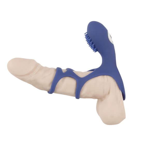SMILE Couple - akumulátorový vibračný krúžok na penis (modrý)
