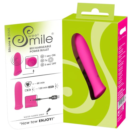 SMILE Power Bullet - nabíjateľný, extra silný mini vibrátor (ružový)