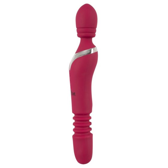 Javida Thrusting - rotačný masážny vibrátor s pohybom hore/dole a ohrevom (červený)