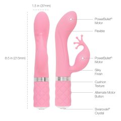   Pillow Talk Kinky – nabíjací vibrátor na bod G s dvoma motorčekmi (ružový)